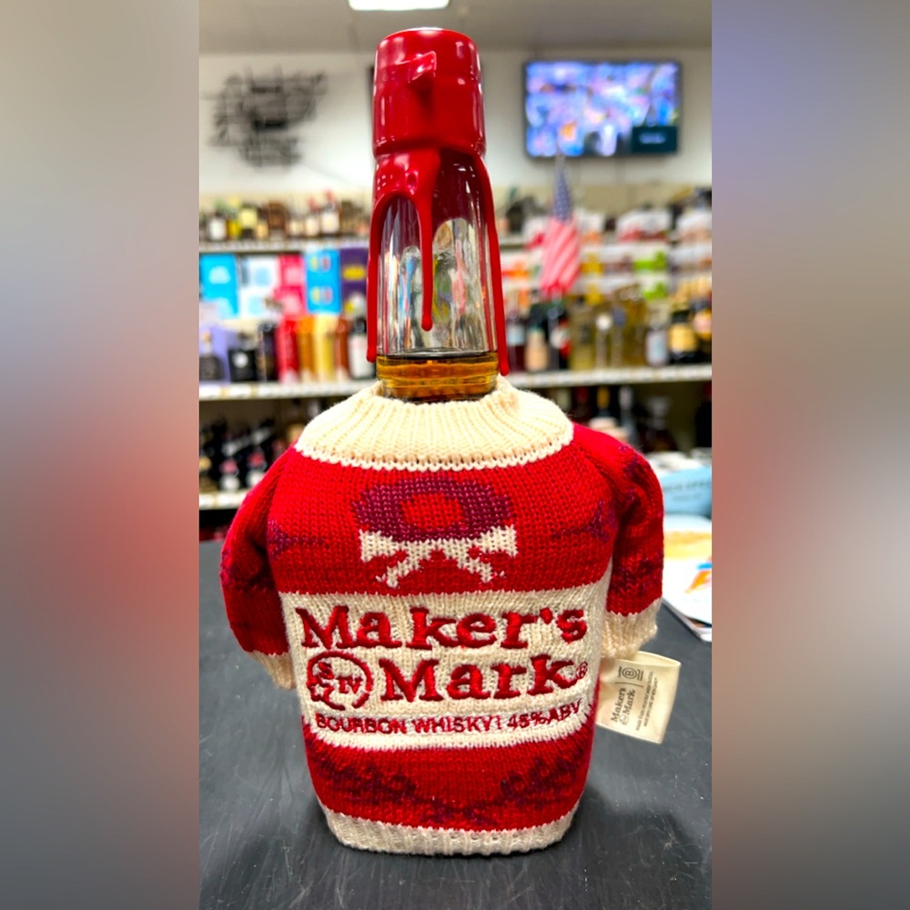 Maker’s Mark Mini Christmas Bottle Sweater